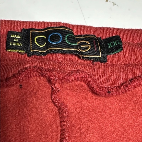 Vtg Coogi Mens Jogger Sweatpants Grunge Size XXL 2XL Red Y2K -FADED AND PEELING - Picture 11 of 16